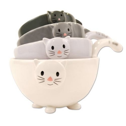 Ceramic Cat Measuring Cups for Crazy Cat Ladies Who Bake