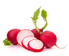 5  red diced radishes