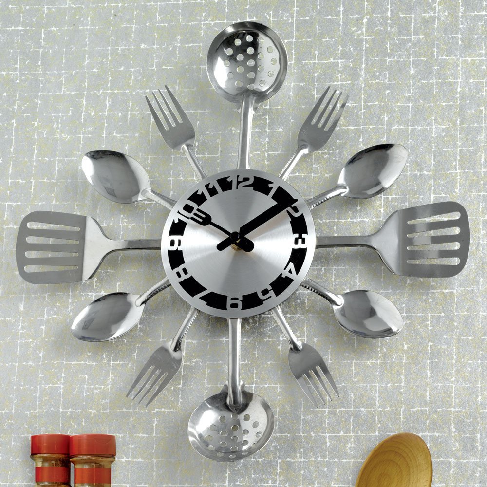Kitchen utensil clock