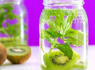 Kiwi and Mint Infused Water