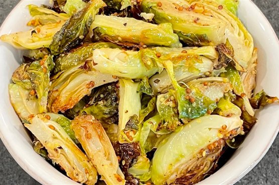Dijon Garlic Brussels Sprouts