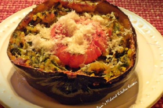 Baked Acorn Squash With Spinach