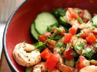 Cajun Shrimp and Marinated Cucumber Salad