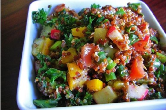 Colorful Red Quinoa Not So Tabbouleh Salad