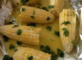 Corn on the Cob in Cilantro and Lime Butter