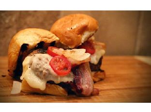 Elk Sliders With Pancetta Bacon and Smoked Mozzarella