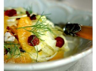 Fennel and Orange Salad With Toasted Hazelnuts and Cranberries