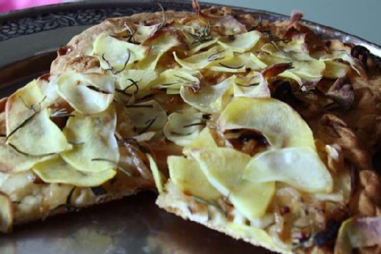 Golden Potato and Caramelized Onion Flat Bread Pizza