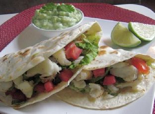 Grilled Fish Tacos with Spicy Tequila-Lime Guacamole
