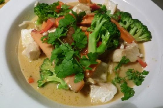 Halibut W/ Coconut and Green Curry