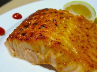 Maple and Mustard-Glazed Salmon