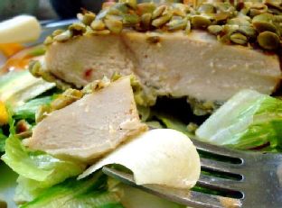 Pepita Crusted Chicken Salad With Sweet Adobo Vinaigrette