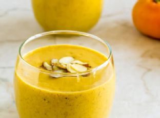 Persimmons Pumpkin Orange Smoothie With Chia Seeds