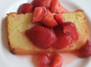 Ricotta Orange Pound Cake With Amaretto Strawberries