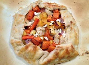 Roasted Root Vegetable Galette with Chèvre and Thyme