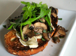 Warm Open-Faced Mushroom Brie Sandwich