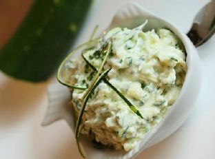 Zucchini Cheese Spread Served With Artisan Bread