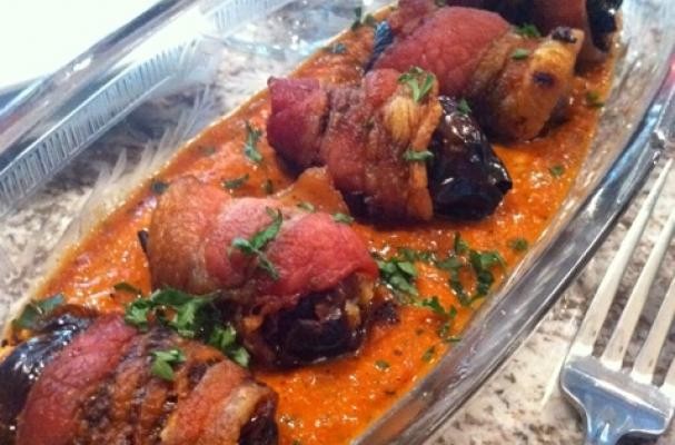 How To Make Bacon Wrapped Dates with Manchego, Romesco Sauce | Recipe