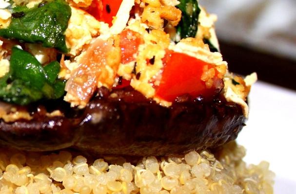 How To Make Vegan Stuffed Portobello Mushroom over Quinoa | Recipe