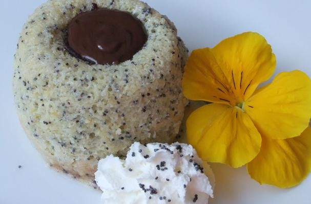 How To Make Warm Lemon Poppy Seed Cake With Chocolate Ganache Center | Recipe