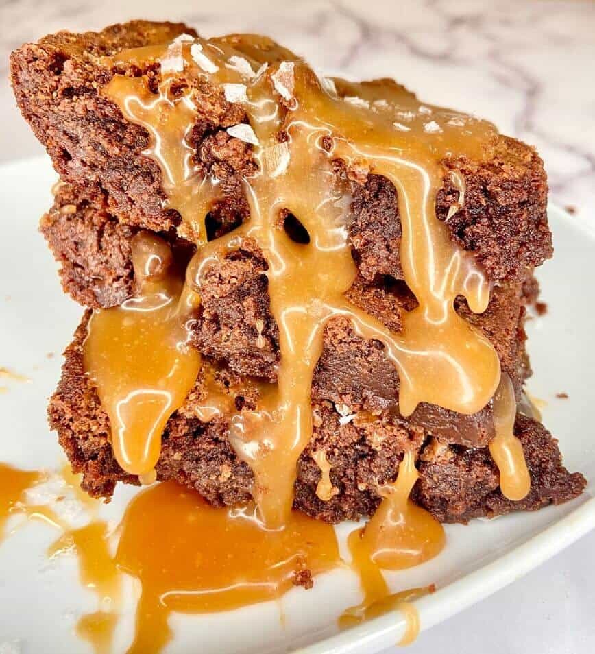 How To Make Fudgy Nutella Brownies with Salted Caramel Sauce | Recipe